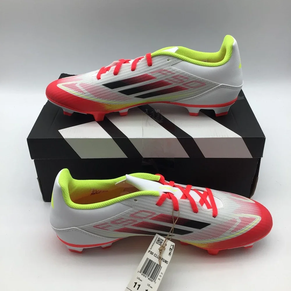 Adidas F50 Club FG MG Soccer Cleats White Neon Orange IE1243 Men Size 11‎ New